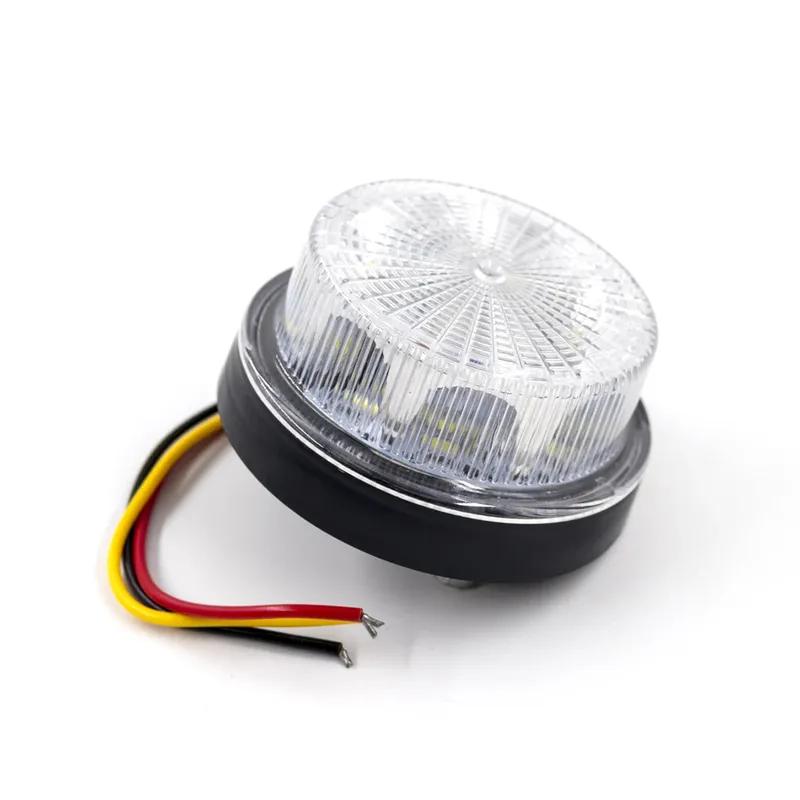4Pcs 12V 24V 2 Modes 12 LED Warning Emergency Strobe Light Flashing Light Rotating Warning Light Signal Lamp Truck Waterproof