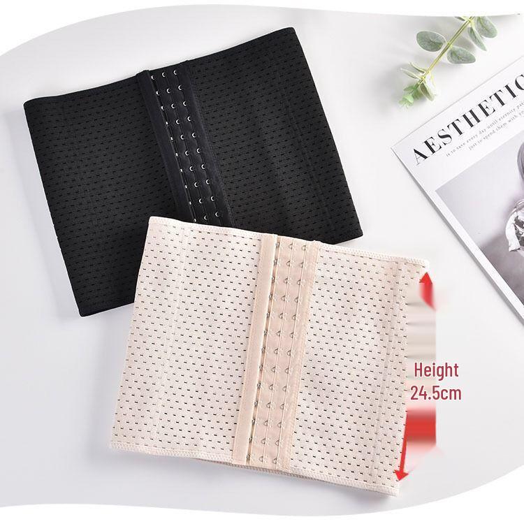 Damen Elastischer Taillenformer mit Atmungsaktivem, Ausgehöhltem Design - Sechsreihige Schnalle für Postpartale Formung & Unterstützung