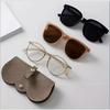 1 Lychee Embossed Glasses Case, Cute Hanging PU Leather Sunglasses Reading Glasses Storage Bag,