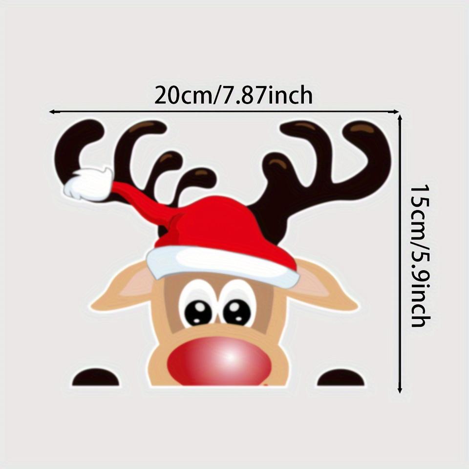

2PCS Christmas Decoration Car Stickers Reflective Magnetic Decal Bulbs Santa Snowman Elk Magnetic Decal Car Stickers
