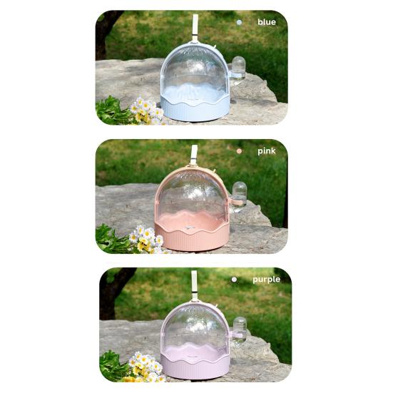 Hamster Carrier Cage Portable Small Pet Travel Case with Water Bottle Shoulder Strap Breathable Guinea Pig Outgoing Cage for Dwarf Hamster Chinchilla