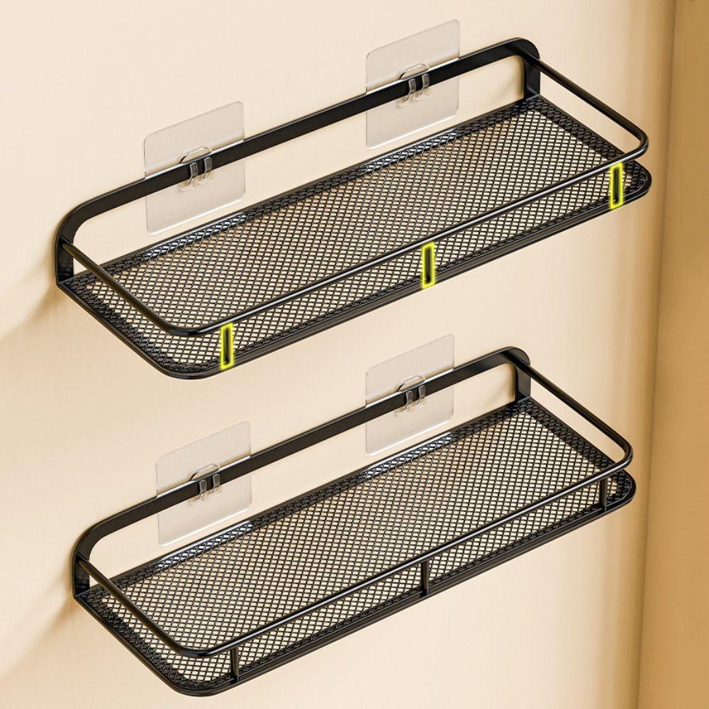 Waterproof Wall-mount Bathroom Shelf Large Capacity Condiment Storage Shelf Bathroom Accessories