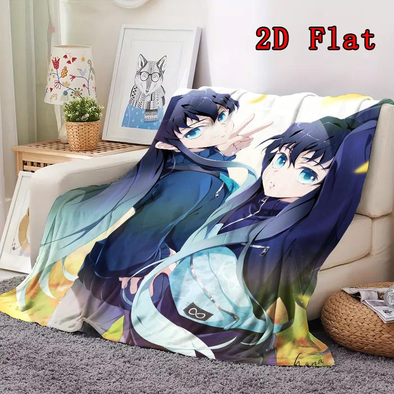 Muichiro Tokito Creative Design 2D Flat Pattern Flannel Blanket High quality All Seasons Warmth and Comfort Perfect for Christmas Gifts.DMT0925406
