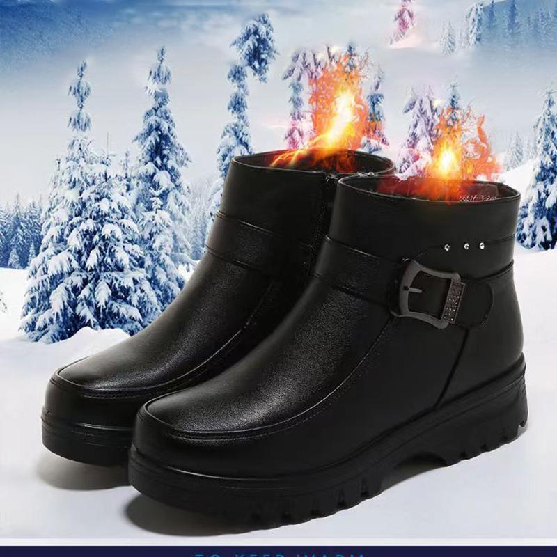 Fashion Winter Women Ankle Boots Thick Plush Warm Snow Boots Mother Waterproof Booties