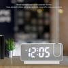 Projection Digital Alarm Clock for Bedrooms USB Rechargeable White Light Snooze Function Adjustable Brightness LED Mirror Digital Alarm Clock (White