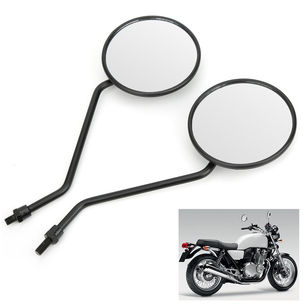 2Pcs 8mm 0.3in Rearview Mirror Universal Retro Round Side Mirrors for Motorcycle Electric Bicycle Scooter