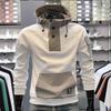 Men’s 2024 Half-Button Hooded Sweatshirt: Trendy Spring/Autumn Splicing Jacket