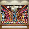 1 Piece of 2D Flat Banner - Disco Party Background Banner - Retro 1970s Disco Theme "Let's Boogie" Design
