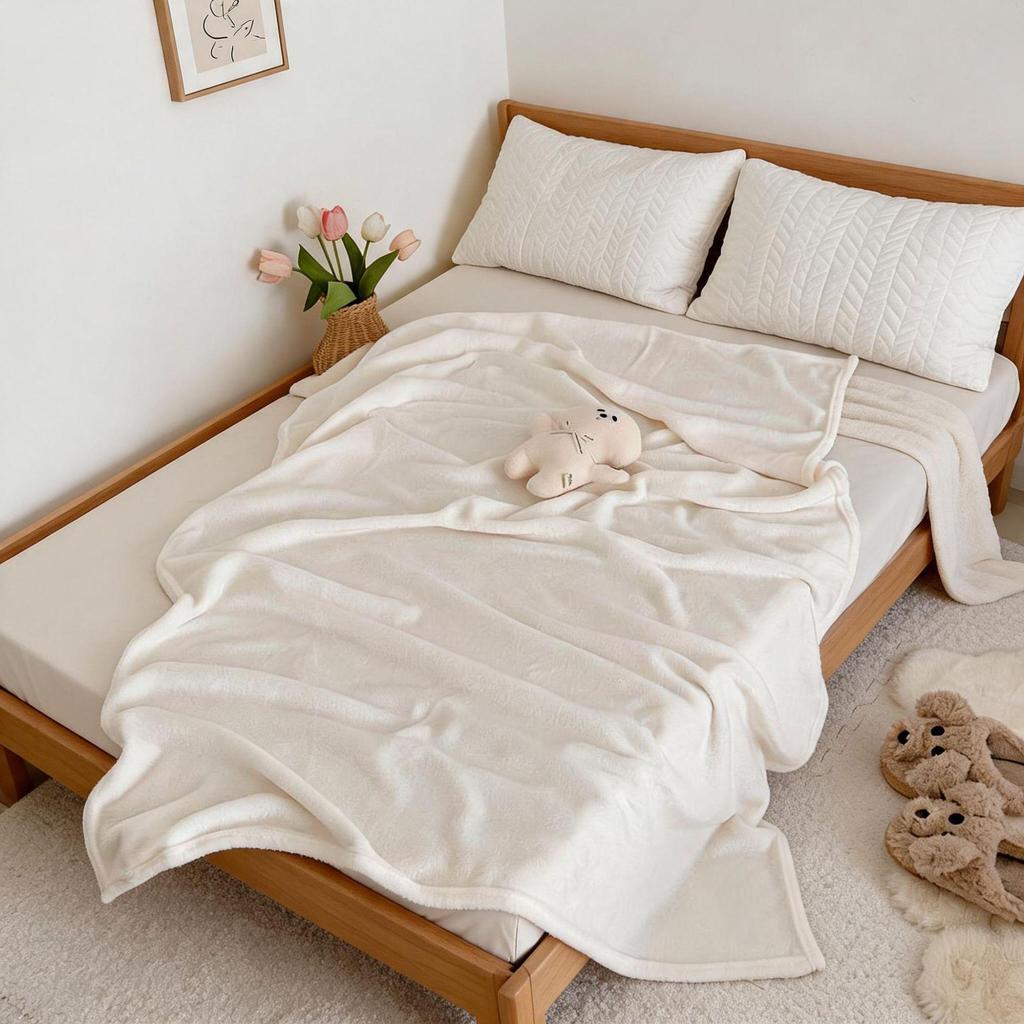 Solid Color Flannel Thin Blanket - Perfect for Office Naps, Sofa Throws, Summer Use, and as a Small Bed Sheet