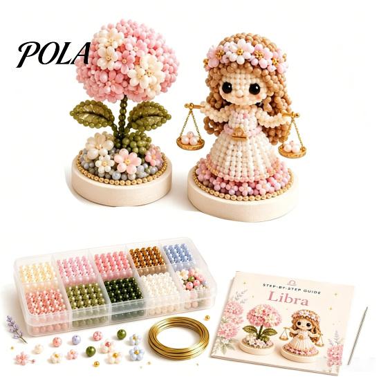 12 Tierkreiszeichen Perlen Bastelset, DIY Perlen Garten Set, 3D Perlen Astrologie Blume Set mit Vorsortierten Perlen Werkzeugen, Perlen Bastelprojekt für Anfänger