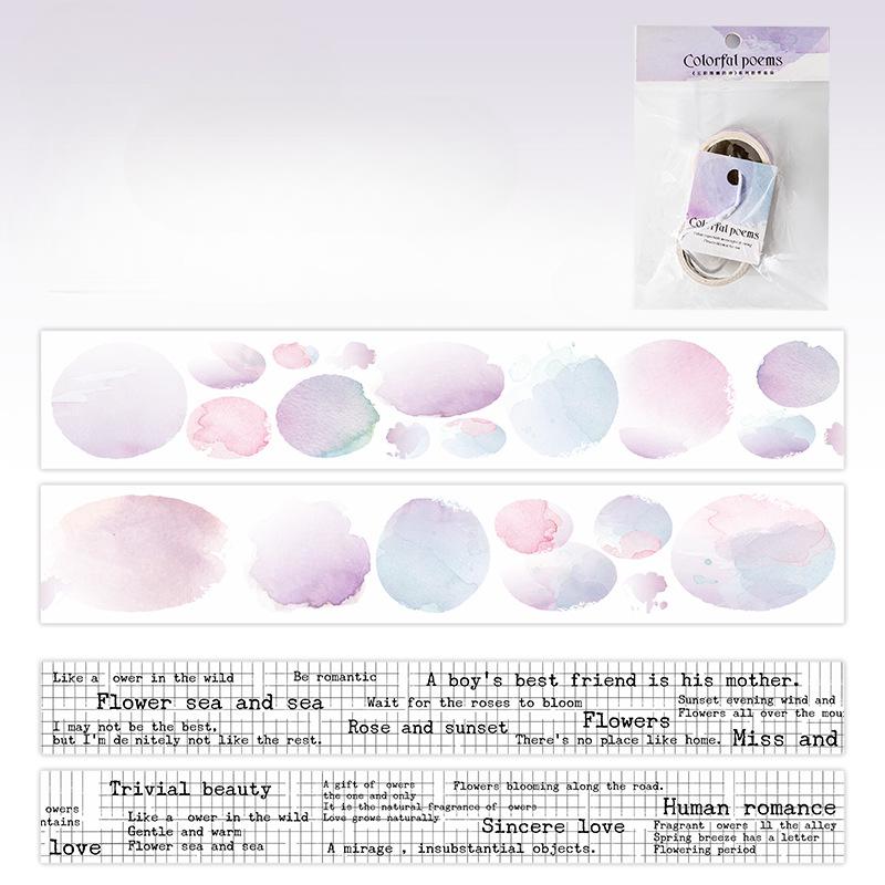 

6 стилей акварельной ленты, набор, наклейки для смешивания чернил, самодельные ленты для украшения счетов D