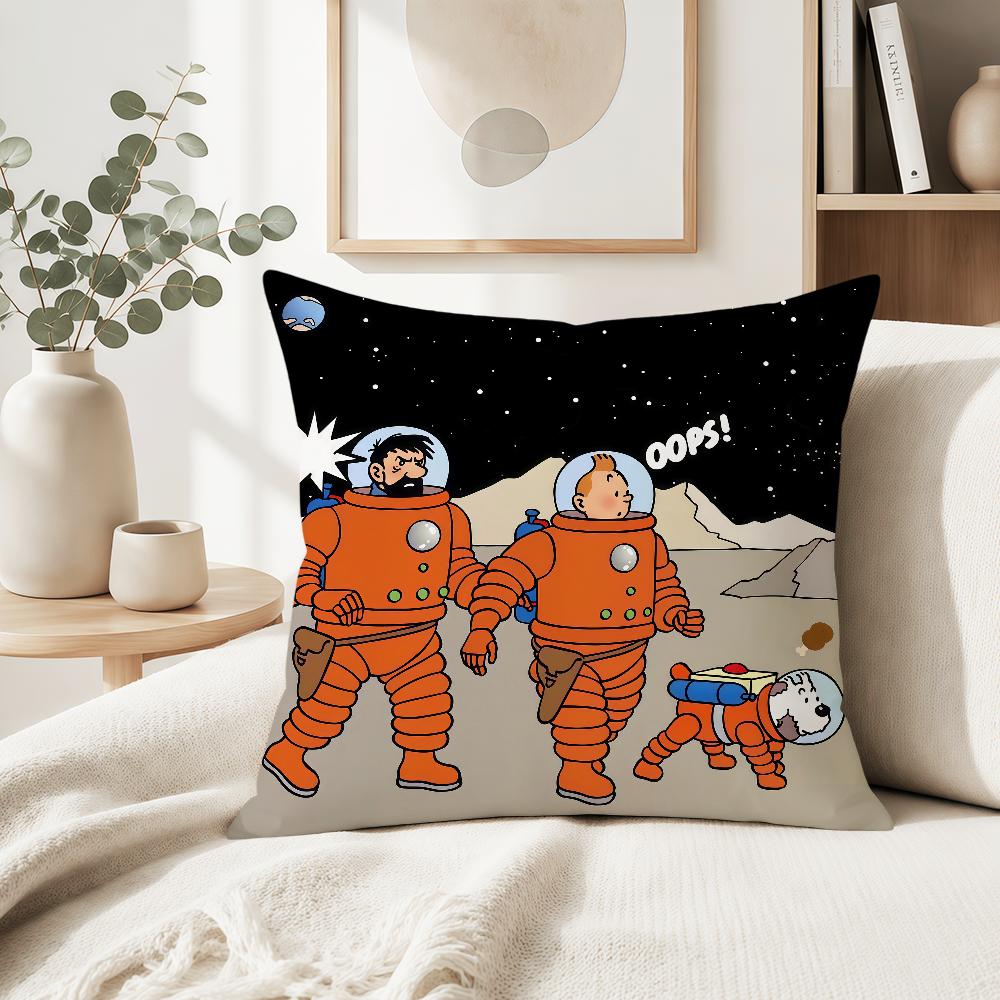 art dog comic soft pillowcase cute t-t-T-Tin-tinES-S-S fun Sofa Home S-S-SnowyS Living Room Decor bed hogar pillowcover gift