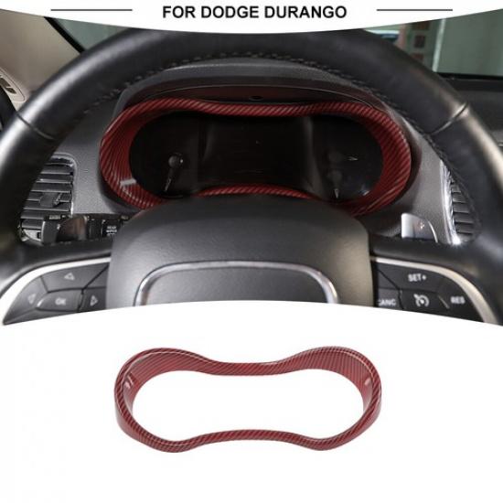 

Red Carbon Dash Gauge bezel Tachometer trument Cover For Dodge Durango 14-20