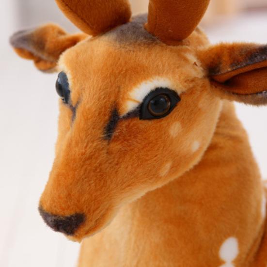 Plush Deer Toy Soft PP Cotton Filling Simulation Animal Doll Christmas Elk Decoration for Home Office Kids Room