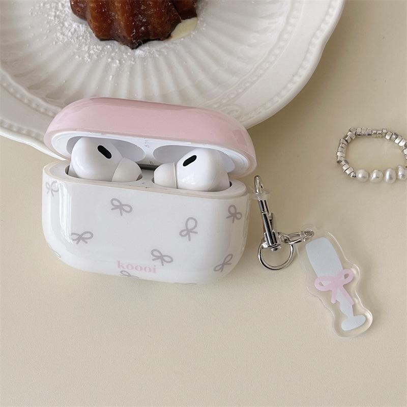 Korean ins pink bow AirPods Pro earphone case for Apple 1/1 generation wireless bluetooth case