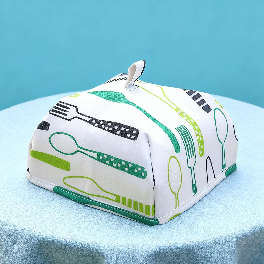 1Pc Aluminum Foil Food Cover Heat Insulation Foldable Dish Dust Table Covers(Green Small)
