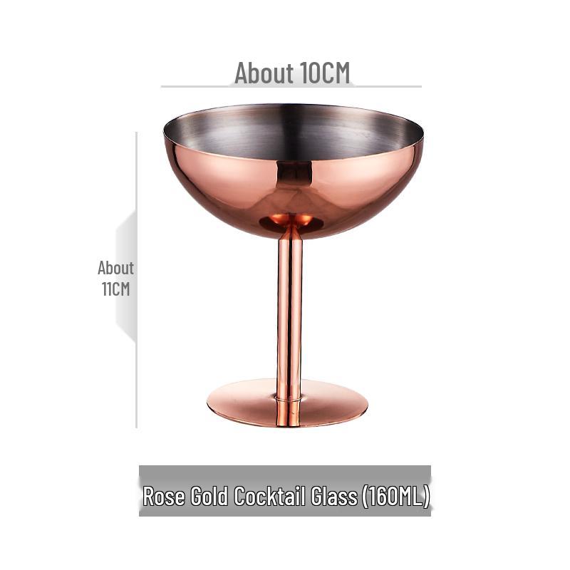 Creative High-Stemmed Stainless Steel Cocktail and Ice Cream Glass