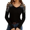 T Shirts For Women Pleated V-Neck Dressy Casual Blouses Printing Short Sleeve Summer Tops Loose Fit