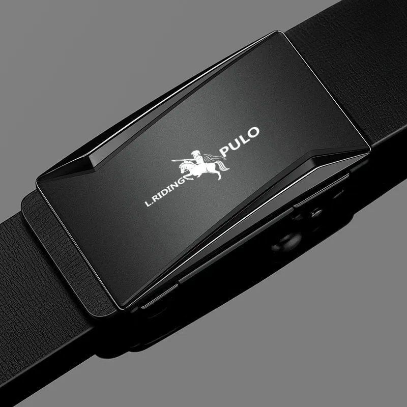 

Ремень Paul Мужской кожаный ремень с автоматической пряжкой из чистой воловьей кожи для молодых людей Повседневный индивидуальный корейский вариант трендового брючного ремня 105cm