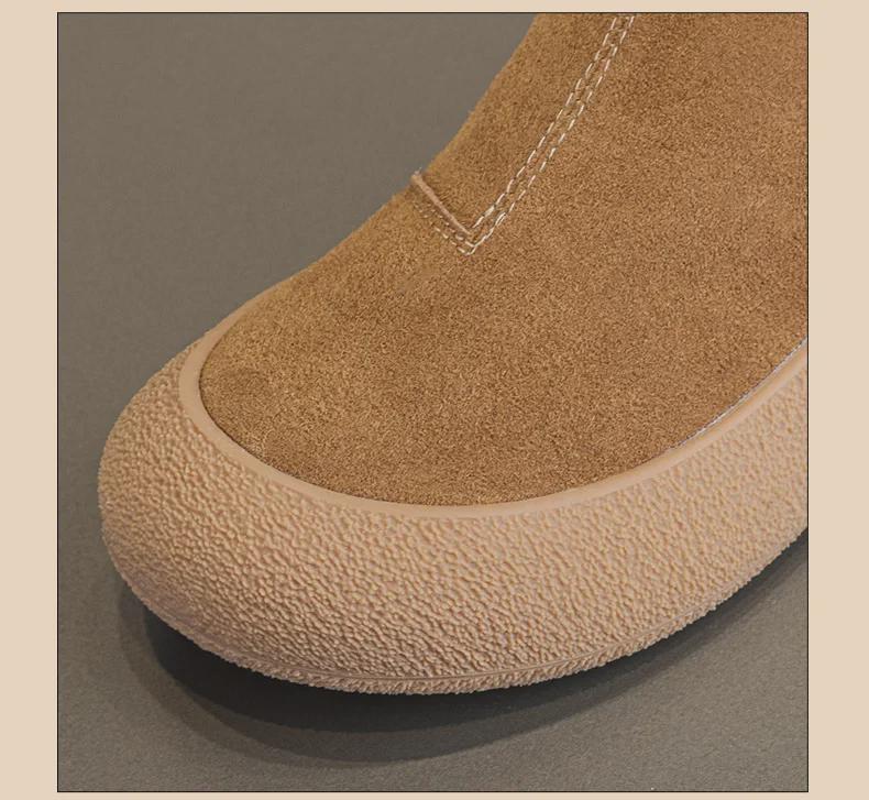 Dámské zimní zateplené sněhule s vysokým svrškem a silnou podrážkou, z tkané vlny a kožešiny, 2024