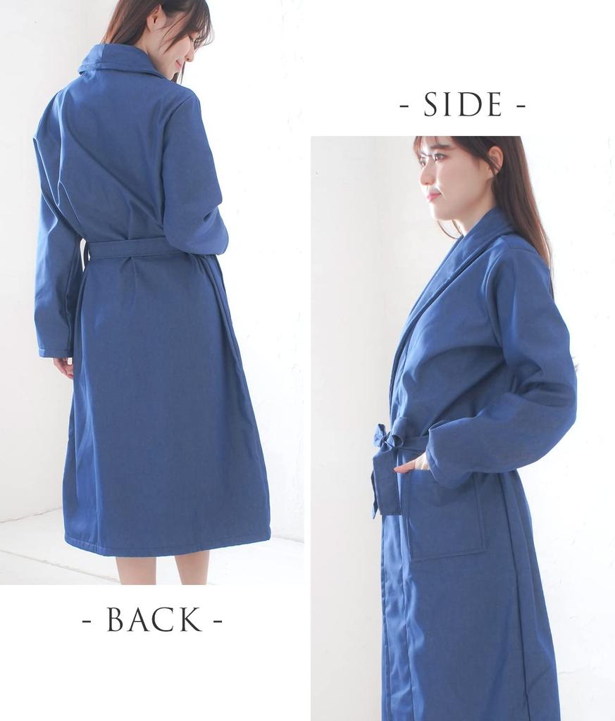 Origin Life Denim After a Hot Long With Waist Wearable With Large Baby Shower 3 Colors to Choose Blue Bathrobe, Loungewear, Pajamas, Roomwear,