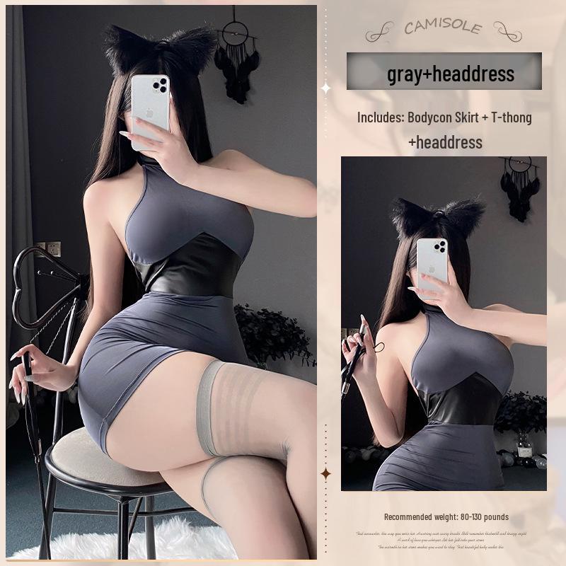 Seductive Secretary Uniform Lingerie Set: Sensual Nightwear Robe