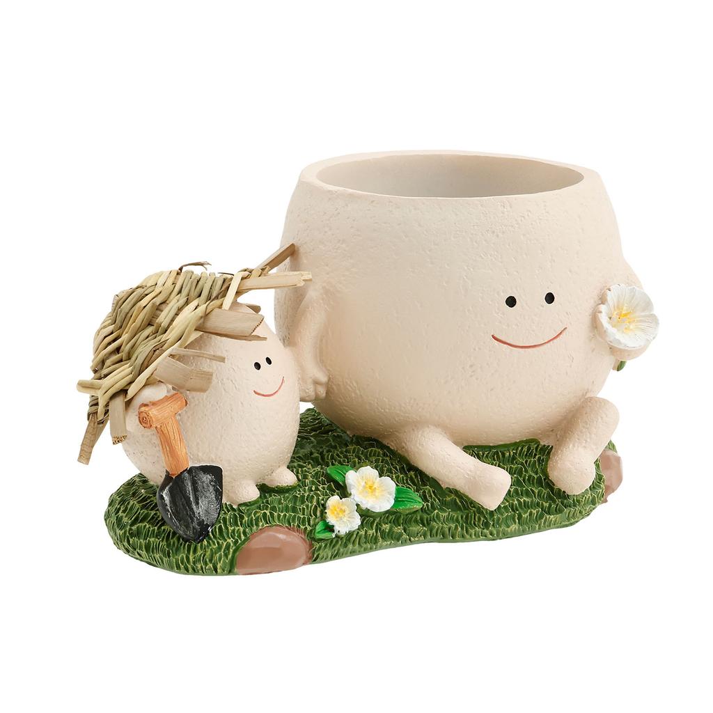 New Chair Smile Face Planter Resin Face Flower Pot with Drainage Hole Creative Succulent Flower Pot Home Garden Flower Container