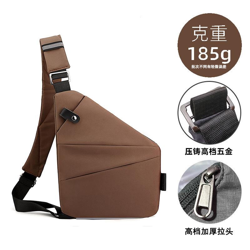 Right Shoulder Gun Bag, Nylon Breast Bag, Men'S Lightweight, Simple And Large-Capacity Messenger Bag, Casual Close-Fitting Shoulder Bag.