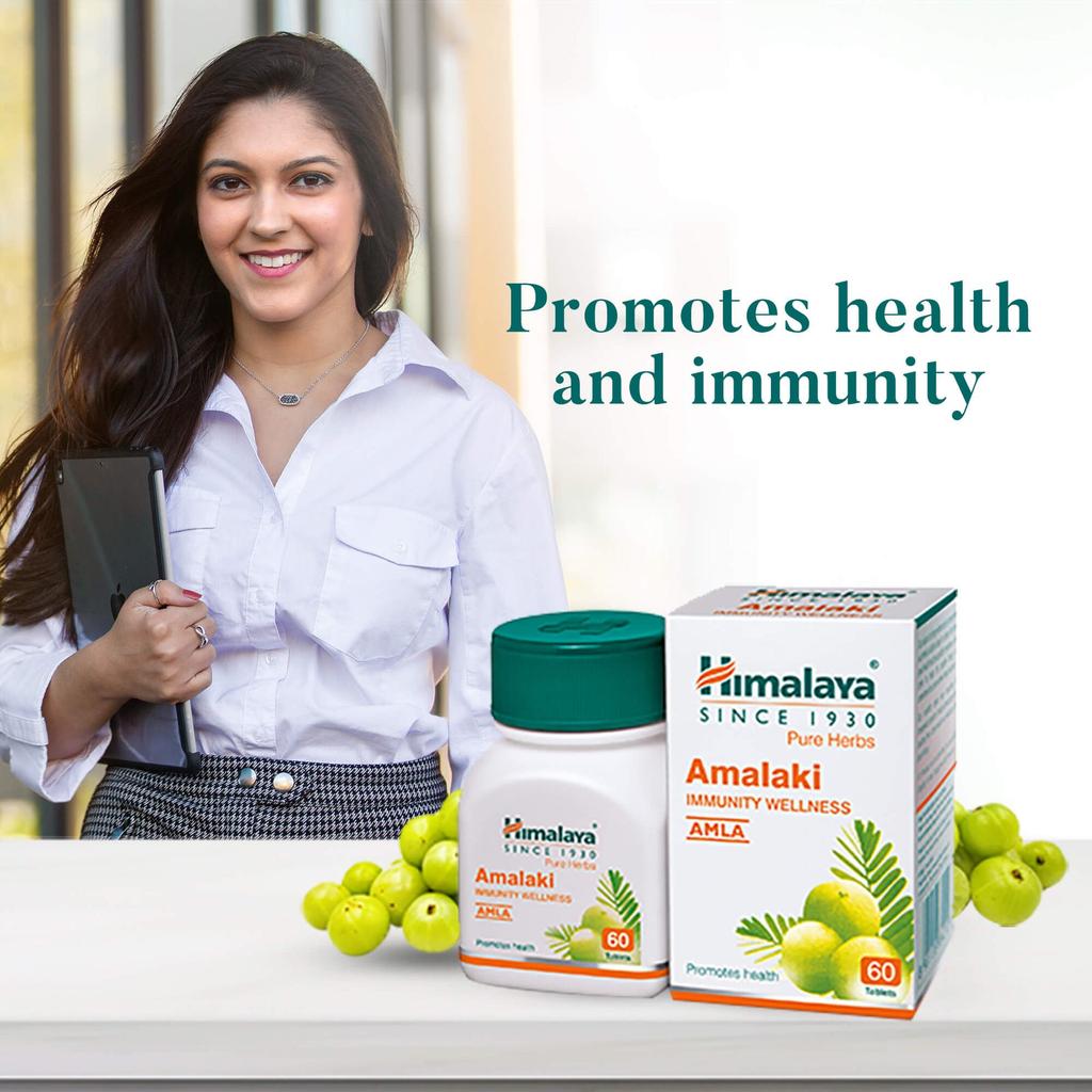 Himalaya Immunity Wellness Amalaki Tabletten 60 Stück Natürliches Antioxidans-Nahrungsergänzungsmittel für tägliche Gesundheit und Immununterstützung
