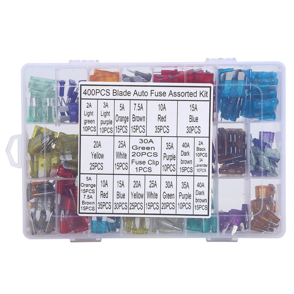 400PCS Car Fuses Assortment Kit Fuse Classification Kit for CarSUVTruckATVBoat