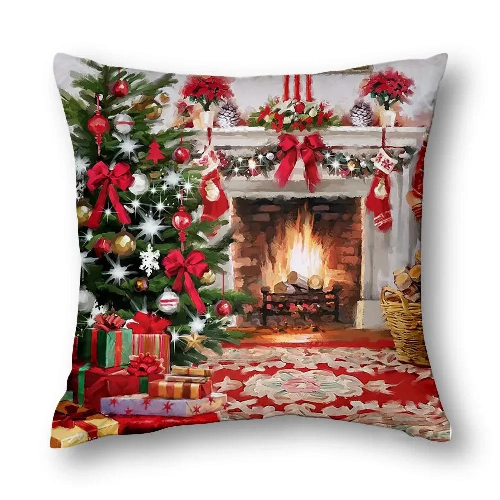 Față de pernă decorativă de Crăciun - Îmbunătățiți decorul casei dumneavoastră cu spirit festiv Decor pentru camera de zi 40x40 45x45 50x50 60x60