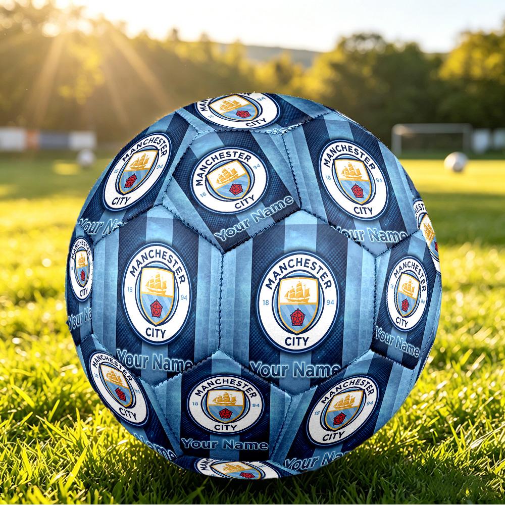Personalized Size 5 Football Manchester City Pattern Outdoor Game Sports Ball Gift