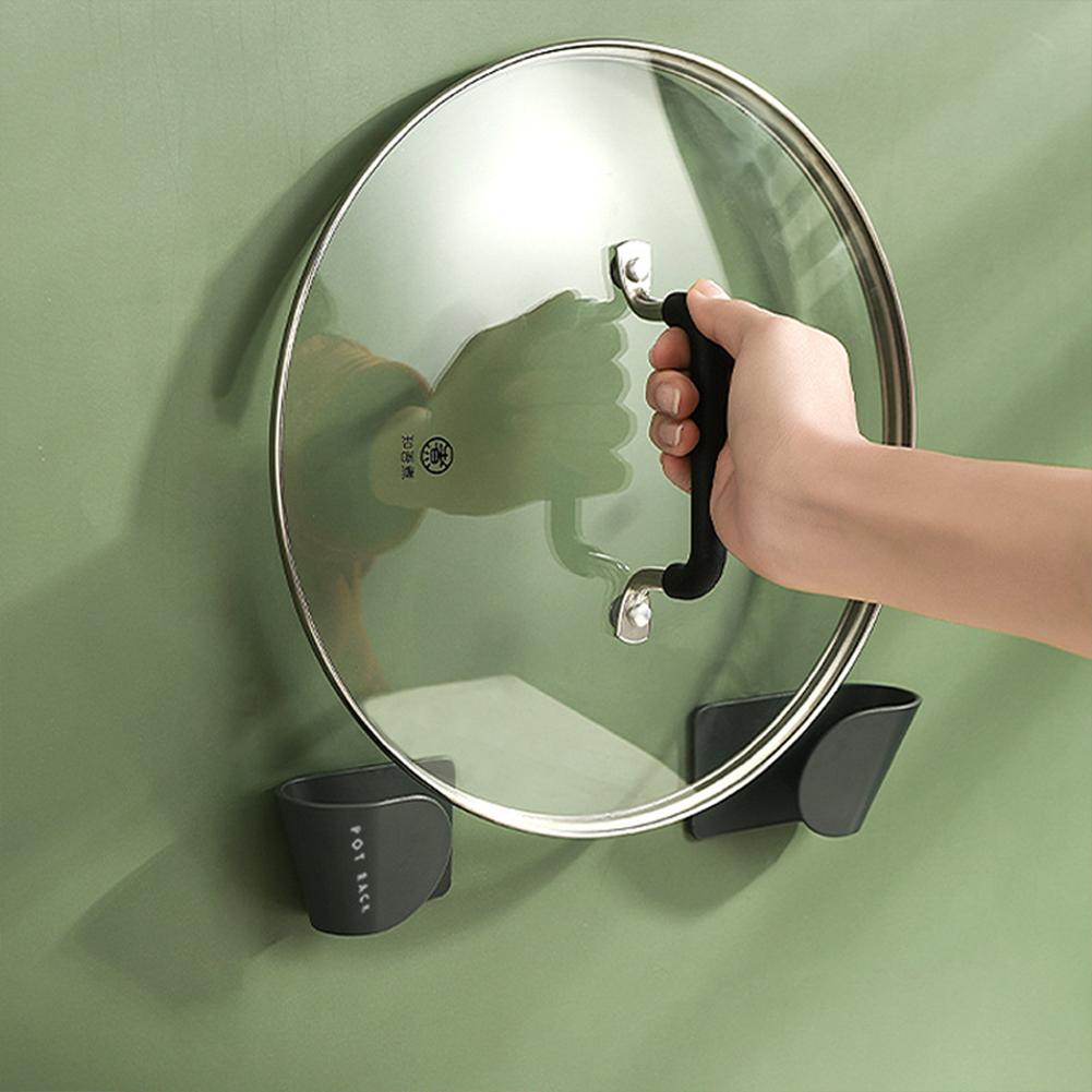 Household Pot Lid Holder Multi-function Wall-mounted Kitchen Pot Cover Storage Rack