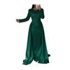 Sequin Sheer Mesh Long Sleeve Maxi Dress for Women Flowy Glitter A-line Long Dress Formal Cocktail Evening Gown