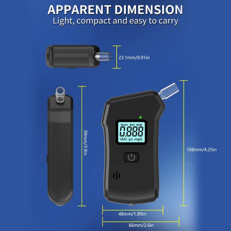 Professioneller LCD-Bildschirm Messgerät Schnelle Reaktion Testgerät Tester Alkoholtester mit Piepton Taschenlampe