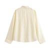 Womens Loose Fit Stand Collar Shirt 2026 Casual Long Sleeve Top Pure Color High Stretch