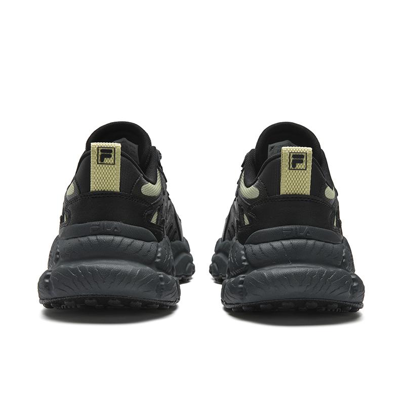 FILA FERN Abrasion Resistant, Breathable, Lightweight Low top Chunky Sneakers Men's Black/Scallion Green F12M622118FFB