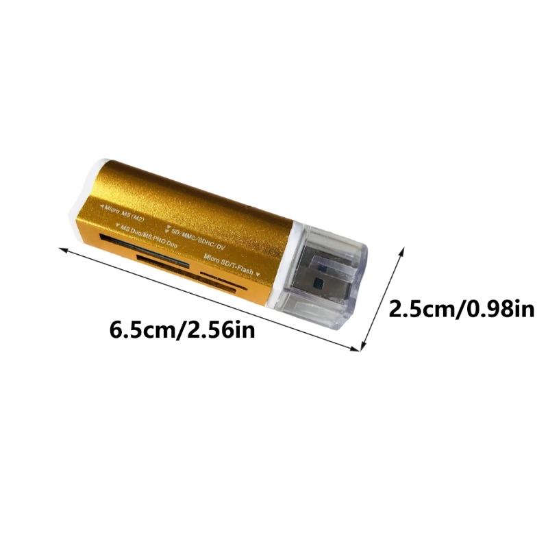 Portable All in1 USB Memory Card Reader For SDTF MicroSDHC MS Memory Sticks