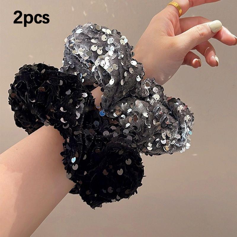 

1/2/3 шт. Блестящие модные изысканные большие резинки для волос с пайетками, держатели для хвостика, резинки, аксессуары для волос для женщин, для вечеринки