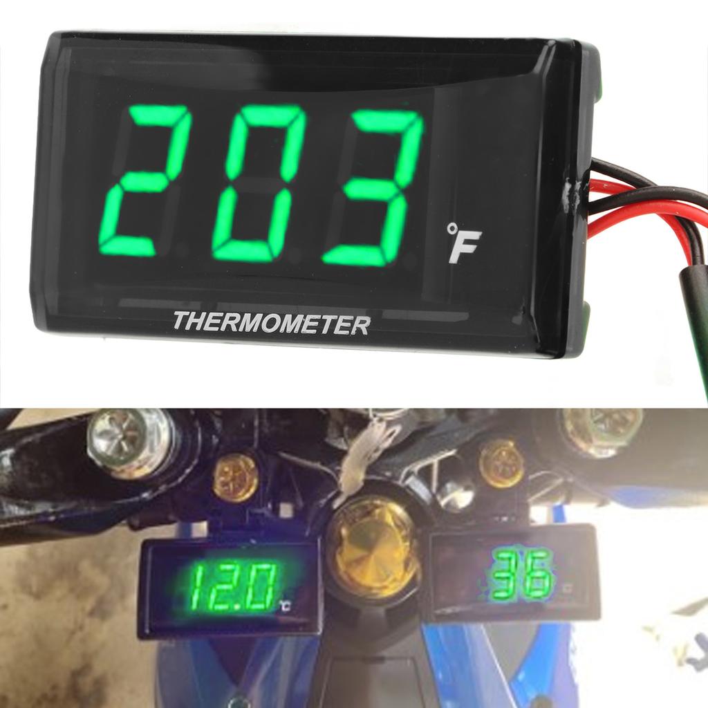 Motorcycle Digital Water Temperature Gauge   Thin   12V LCD With 18mm Sensor Adapter for Most Motorbikes