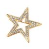 Zinc Alloy Brooch Pin Star Shape Lapel Badge with Rhinestones Inlaid Decorative Outfit Pin
