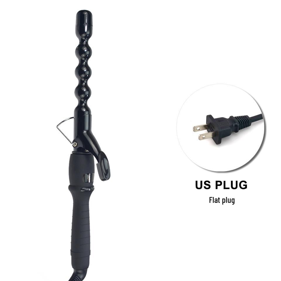 

Ceramic Glaze Gourd Curling Iron with Clip & LCD for Large Spiral Curls