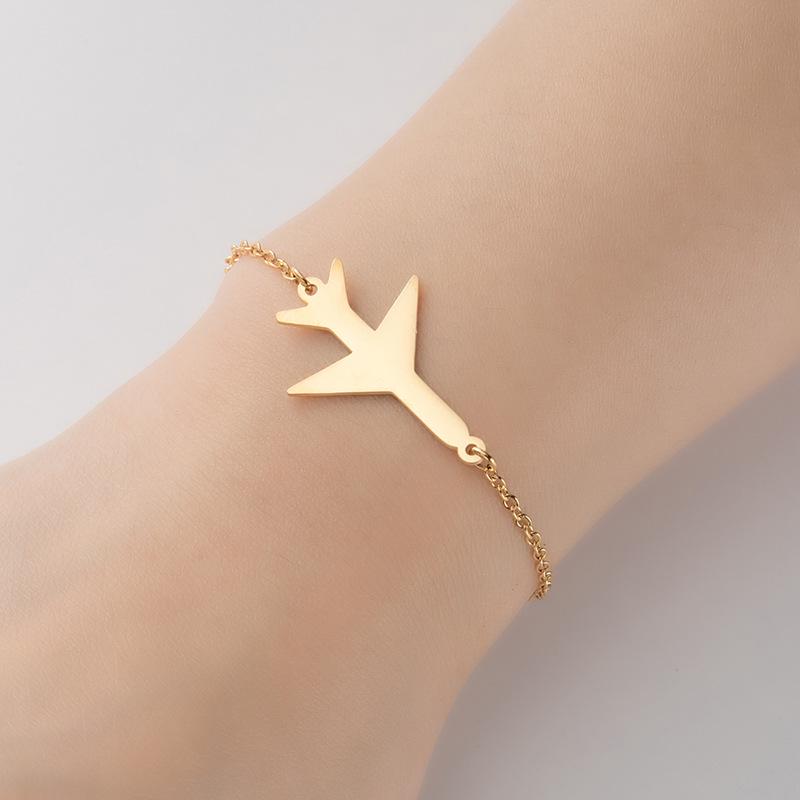 Stainless Steel Plane Pattern Simple Style Personalized Bracelet