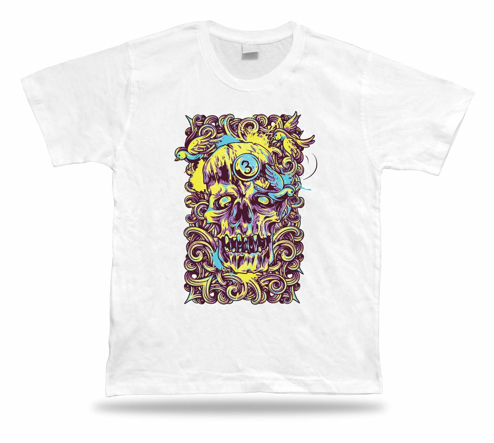 Skeleton Skull Monster Birds stylish tshirt design special birthday apparel tee S разноцветный