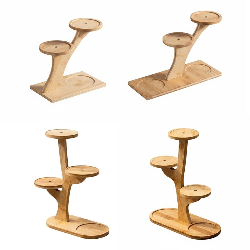 1pc Stable Bamboo Plant Stand Multi-Tier Tree-Shaped Succulent Display Rack Desktop Decor Flower Pot Holder Home Office