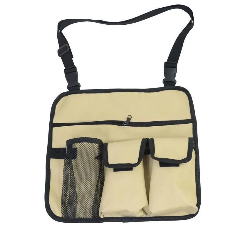 

Боковой карман на стуле, подвесная сумка для поручней, большая вместимость, переносная сумка для хранения на открытом воздухе, многослойный карман для хранения на заднем сиденье автомобиля