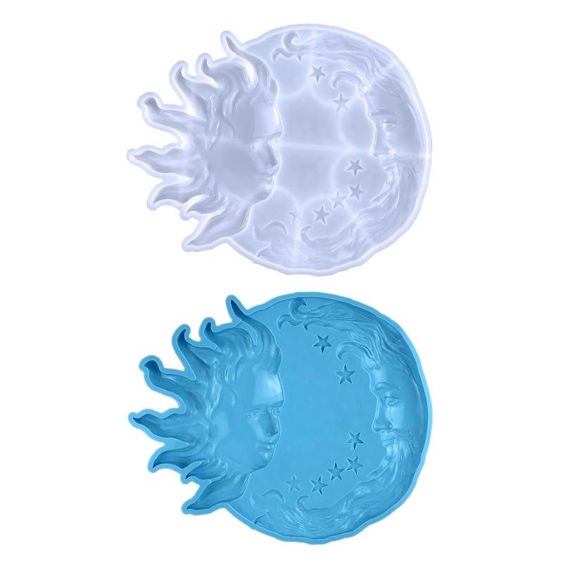 Pro Sun Moon Face Silikonové formy na podnosy Zábavná dekorace Pryskyřičná forma DIY řemeslné potřeby Výroba pro podtácek Klíčenku Nástěnnou dekoraci