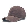 Mens Cotton Worn Look Water Washed Cotton Embroidered Baseball Cap Protect Sun