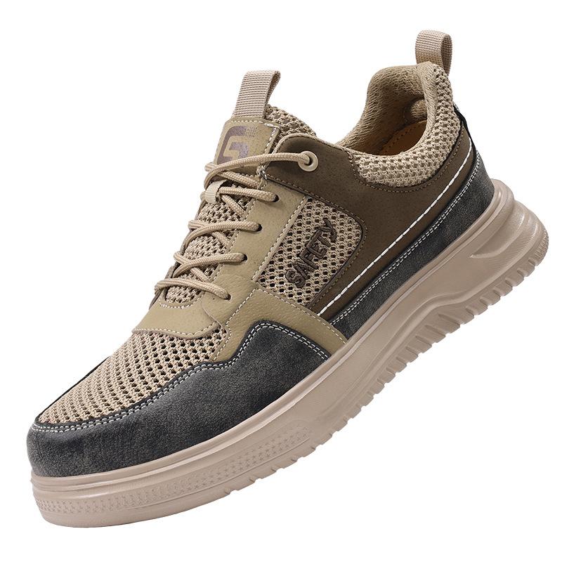 

Fashion New Summer Anti-smash and Anti-puncture Work Shoes Breathable Light Comfortable Steel Head Safety Shoes Fashion Mens Shoes 46
