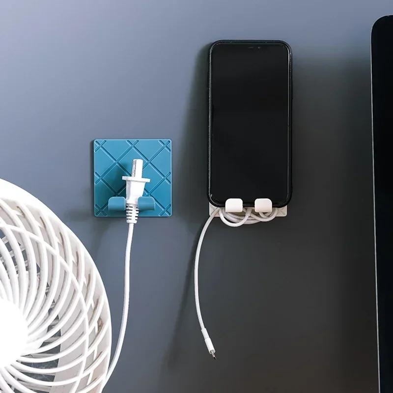 Plugg Ledning Sokkel Holder Krok Plugg Kabel Organizer for Stue Arbeidsrom Kjøkken Toalett Vaskerom Kontorpult Strøm USB Kroker